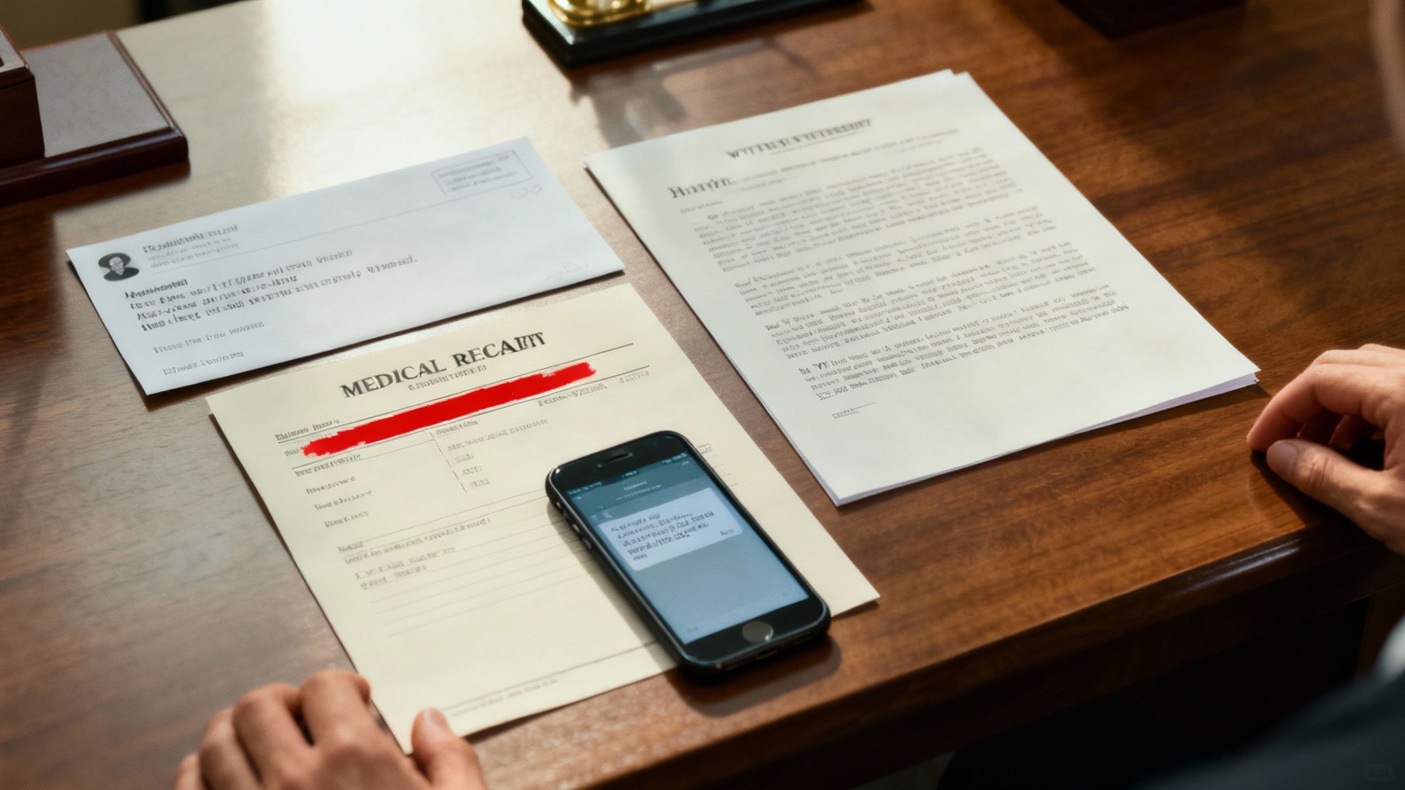 Een vergrootglas dat een document inspecteert.