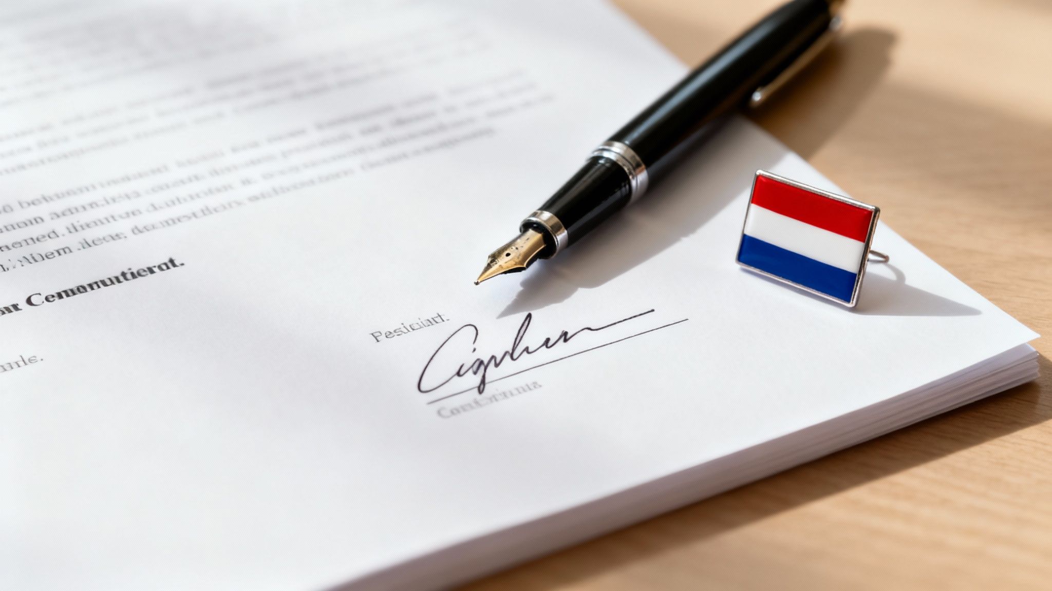 A formal legal document with a pen resting on top, signifying a situation where a written contract is legally required.