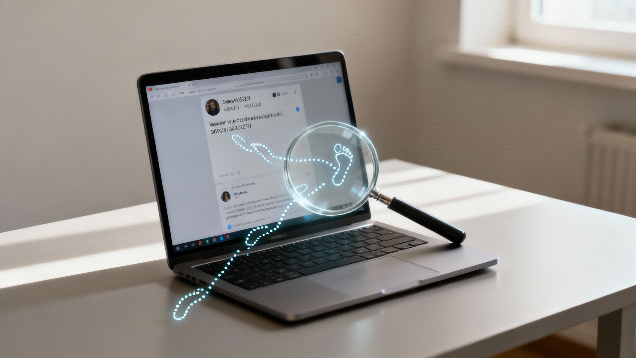 Тиктоктан сот залына: жастар және онлайн құқық бұзушылықтар 4 Әлеуметтік медиа белгішелерін көрсететін смартфон экранының үстіне апарып тұрған үлкейткіш әйнек.