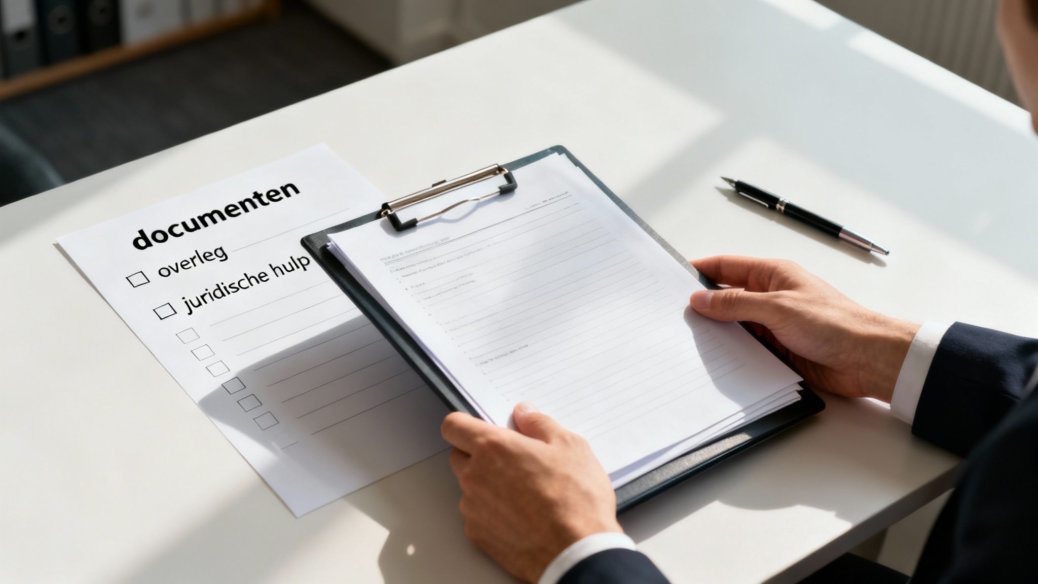 Wanneer is de alimentatie ‘oneerlijk’? De grenzen van redelijkheid bij herziening 4 Een persoon die een checklist afvinkt op een klembord, symboliseert een actieplan.