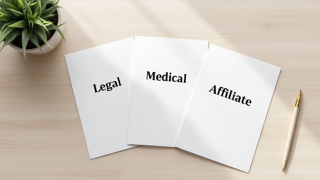 Oseba za mizo pregleduje kontrolni seznam, kar simbolizira izbiro potrebnih pravnih zaščit.