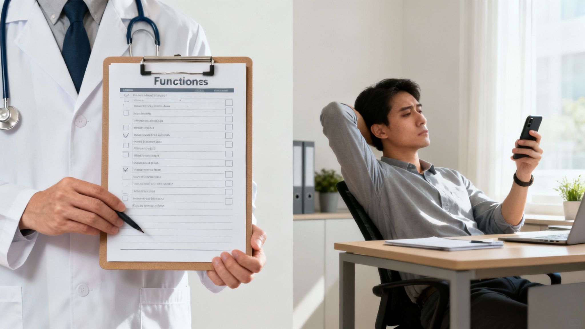 Man looking thoughtfully out of an office window
