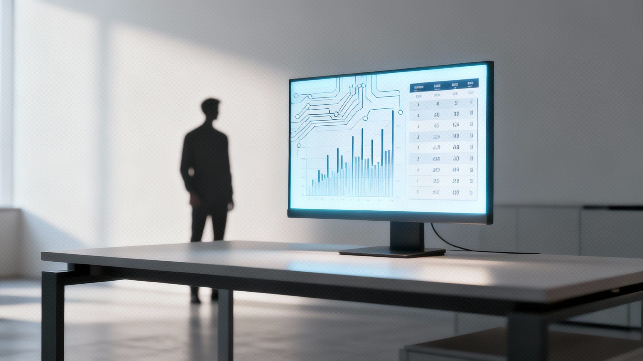 AI as your manager: can an algorithm evaluate your performance? 3 A robot and a human shaking hands over a business desk