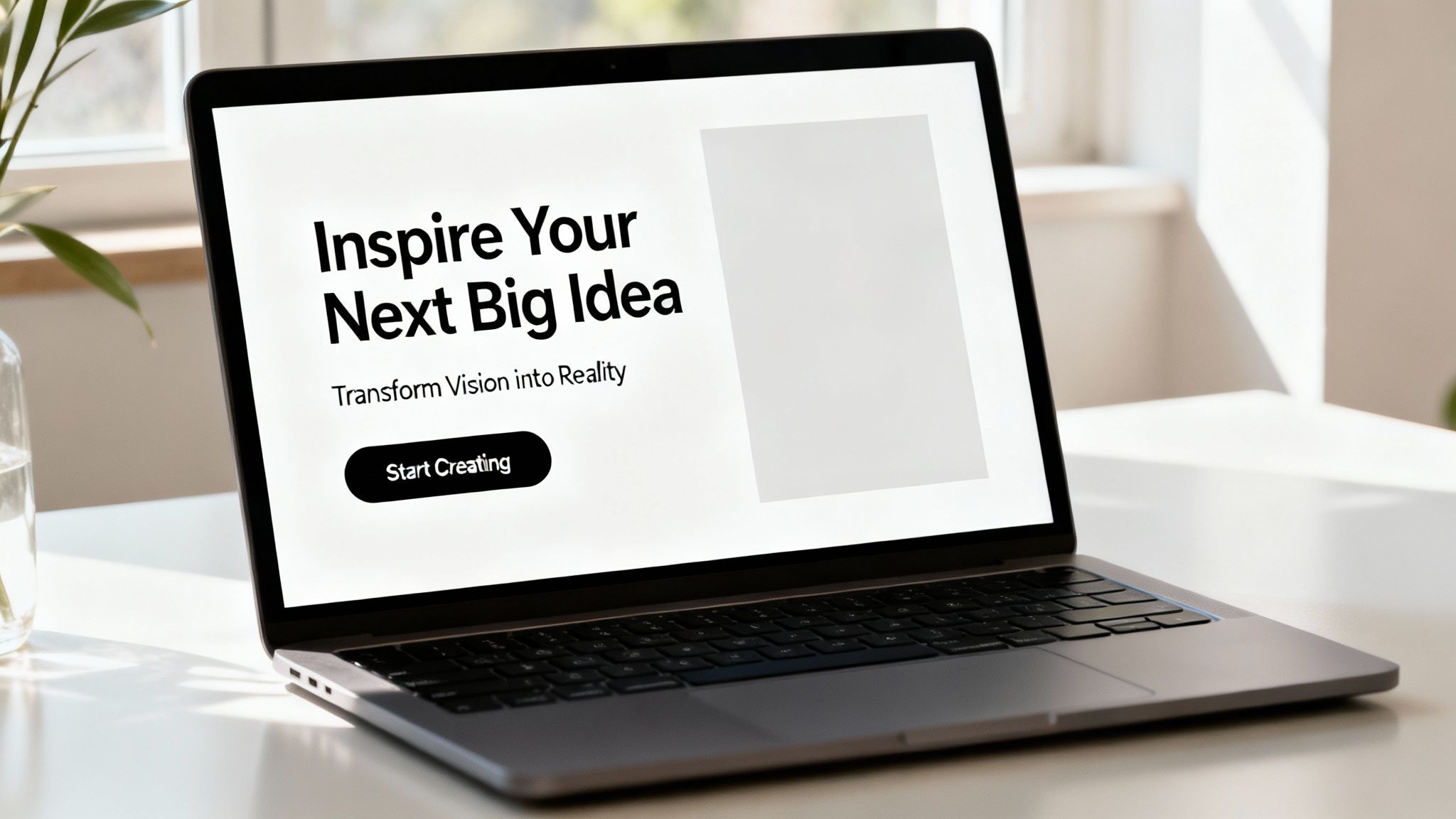 A compelling hero section on a website homepage, demonstrating above-the-fold optimization.
