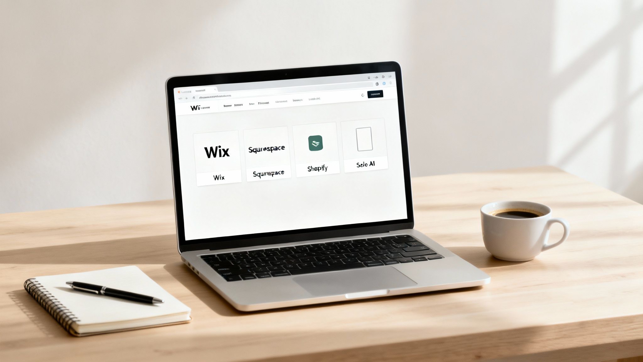 A basic comparison table of website builders, highlighting features and use cases.