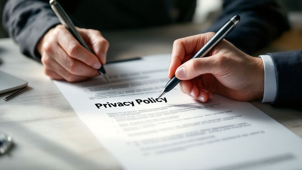 A person highlighting text on a document, symbolizing the process of simplifying complex legal language into clear, understandable content.