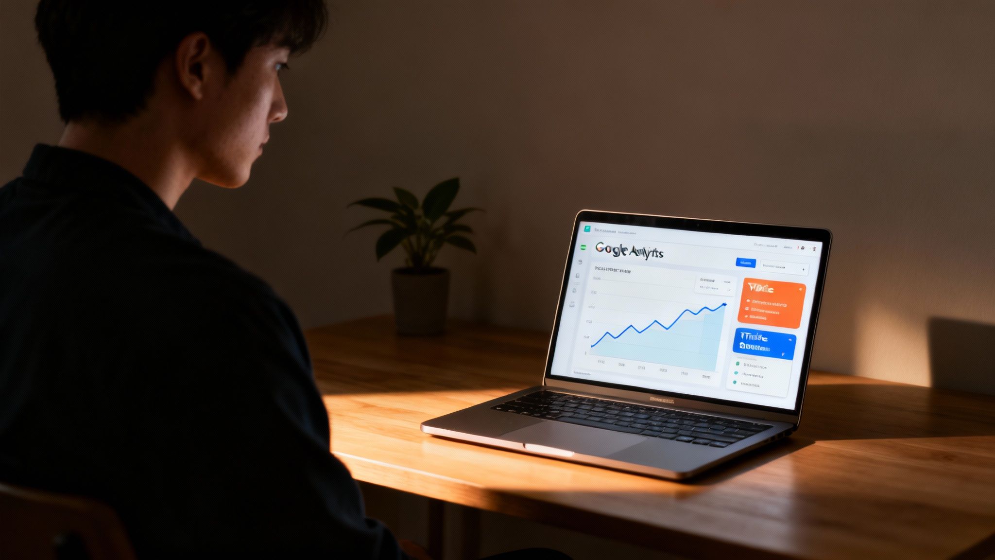 An abstract image showing data analytics charts and graphs on a digital screen.