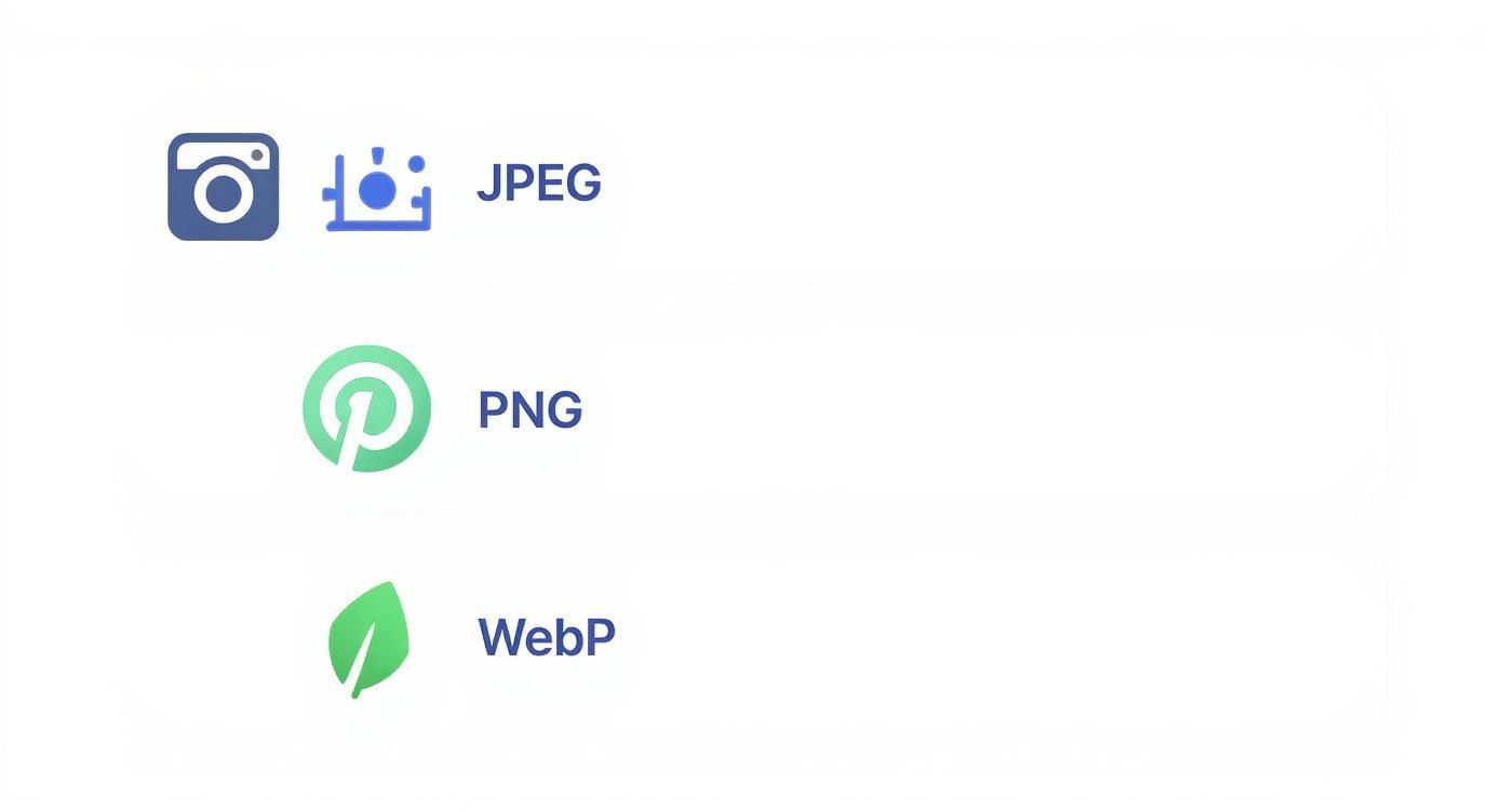 Infographic about good image size for web
