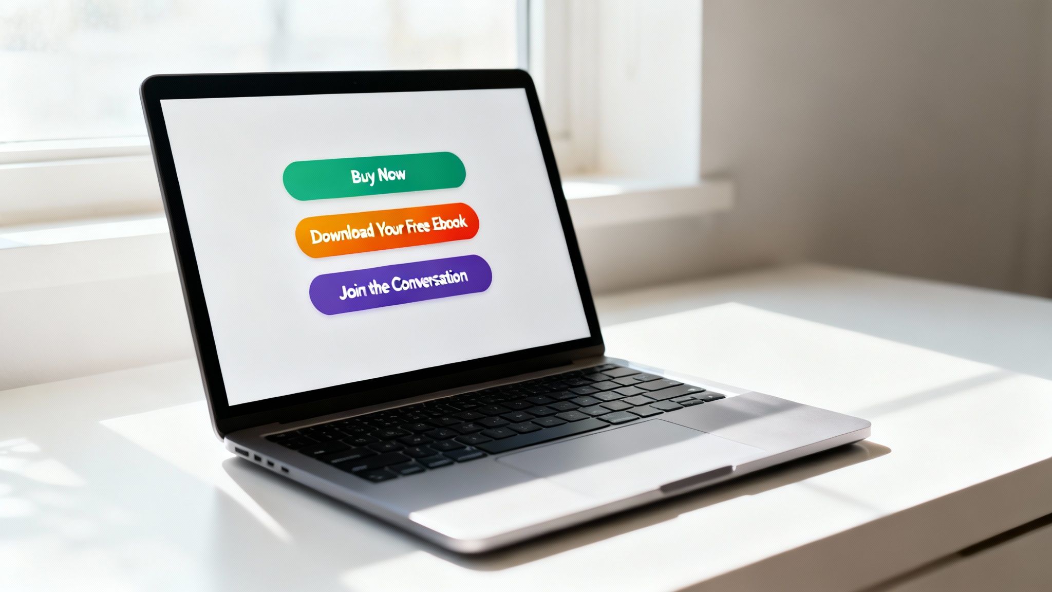 An array of different call-to-action buttons with varied colors and text like 'Download Now', 'Join Free', and 'Shop Sale'.