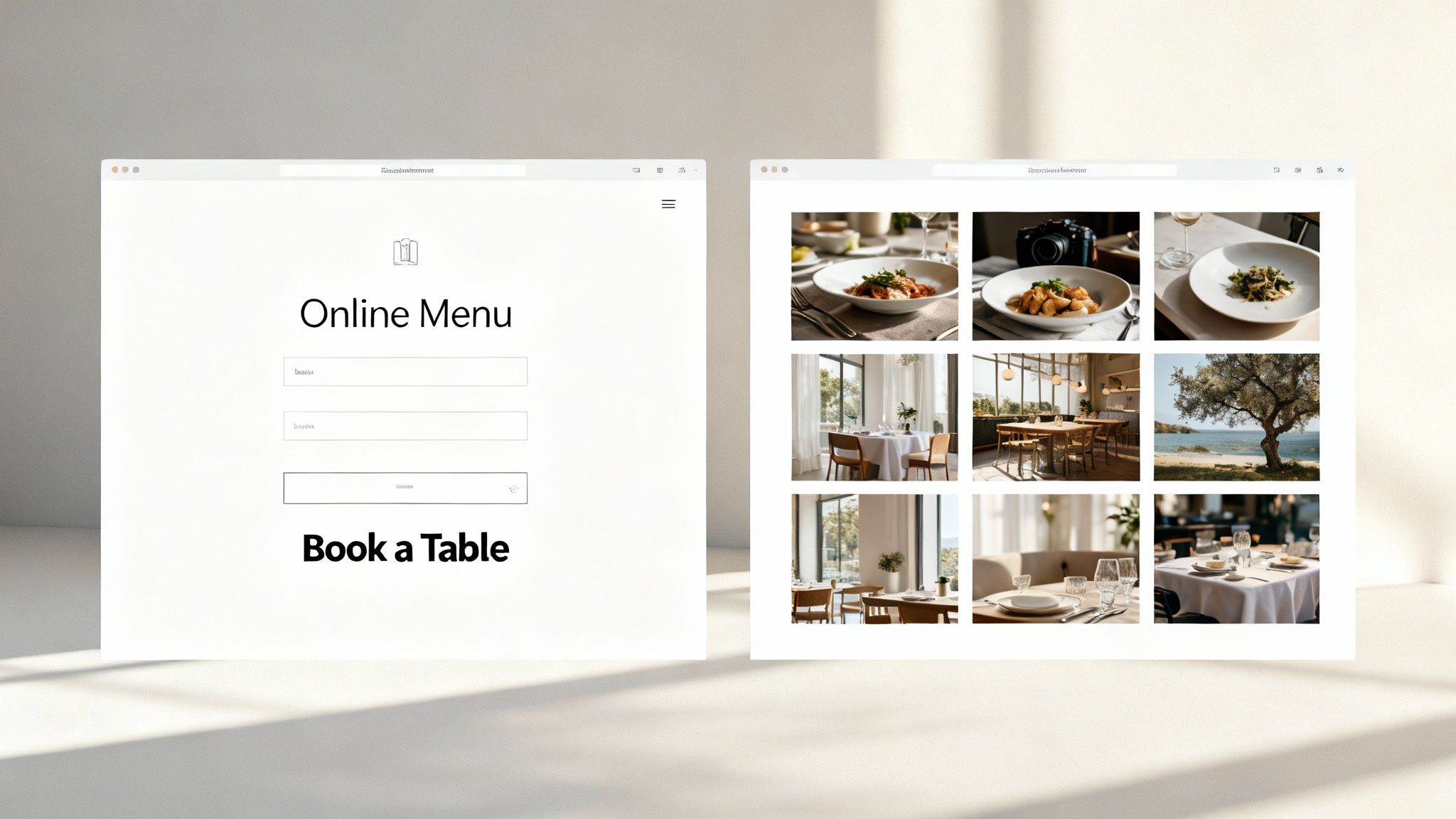A professional photographer's portfolio website displayed on a tablet screen.