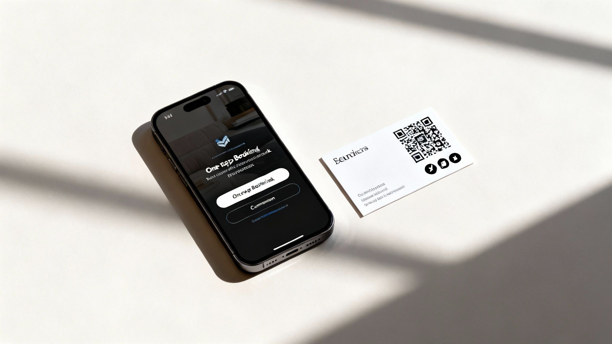 A person using their smartphone to book an appointment on a website.