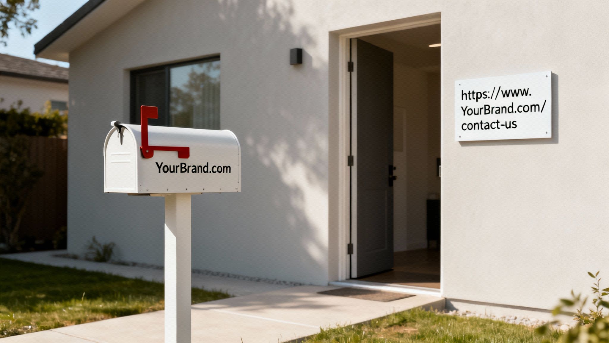 An abstract image representing the connection between a domain name and a URL, with digital nodes and lines.