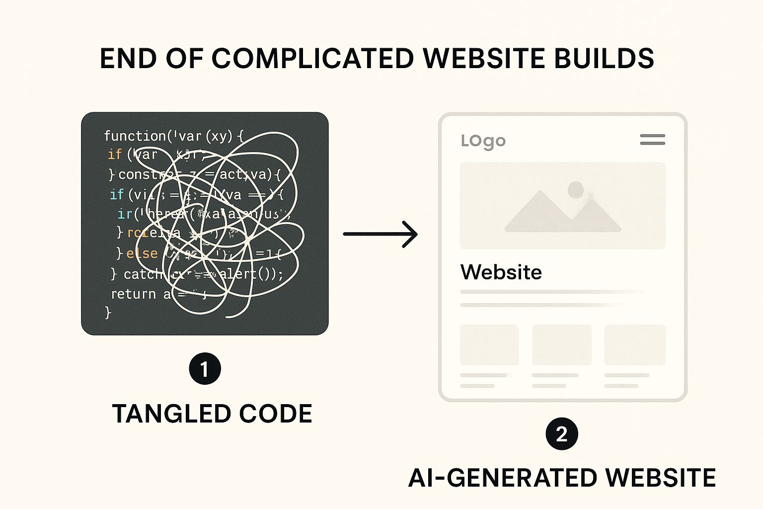 Infographic about how to build a website with ai