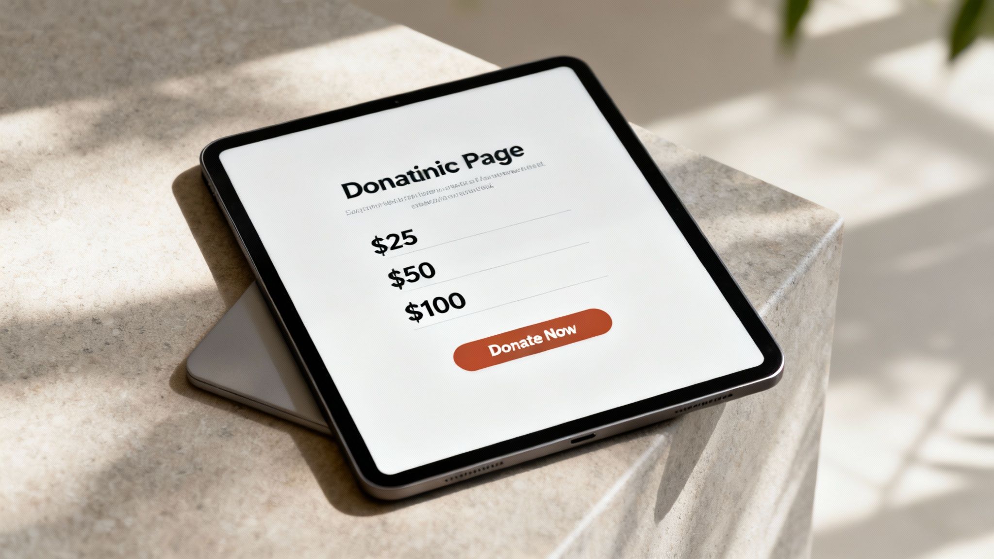 A streamlined donation form on a mobile device, emphasizing simplicity and a clear call to action.