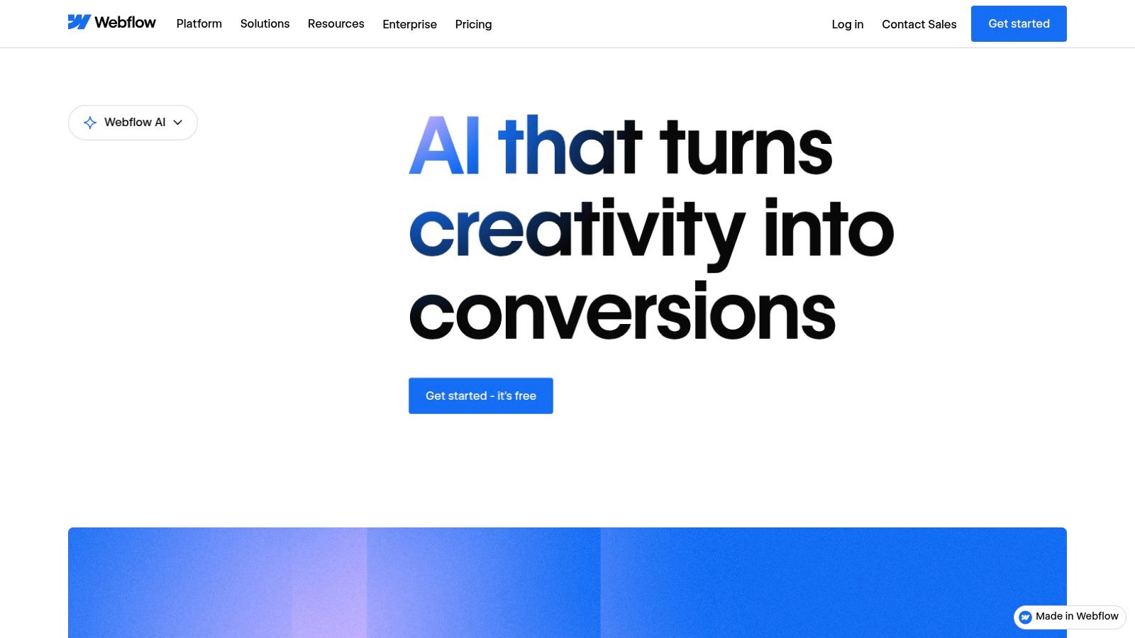 Webflow – Webflow AI (Pro‑grade visual builder with AI)