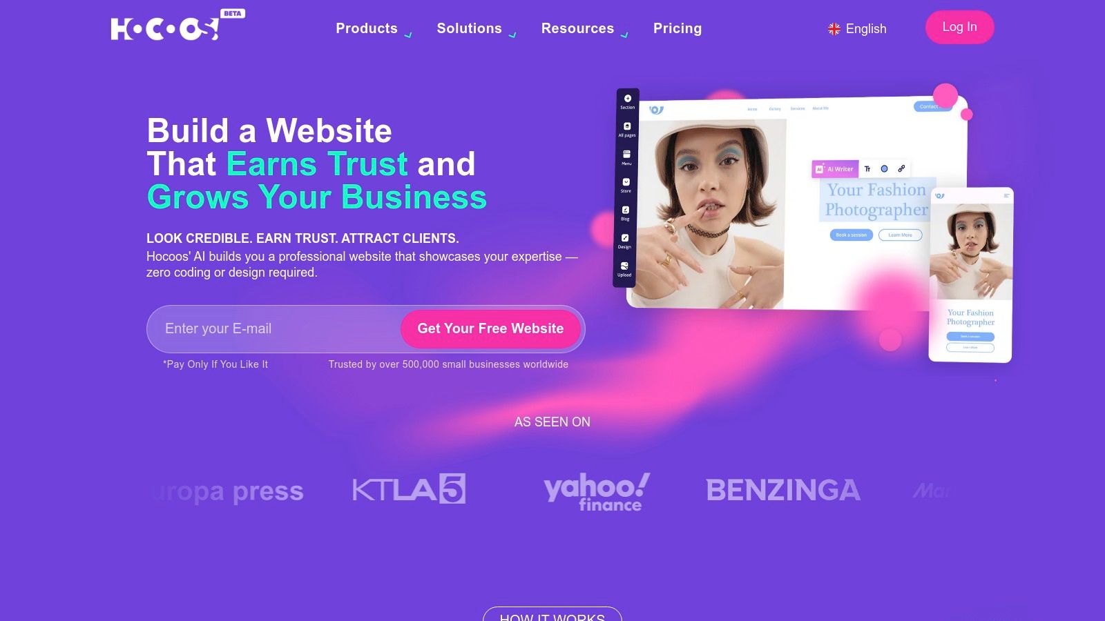 Hocoos – Small‑Business AI Website Builder