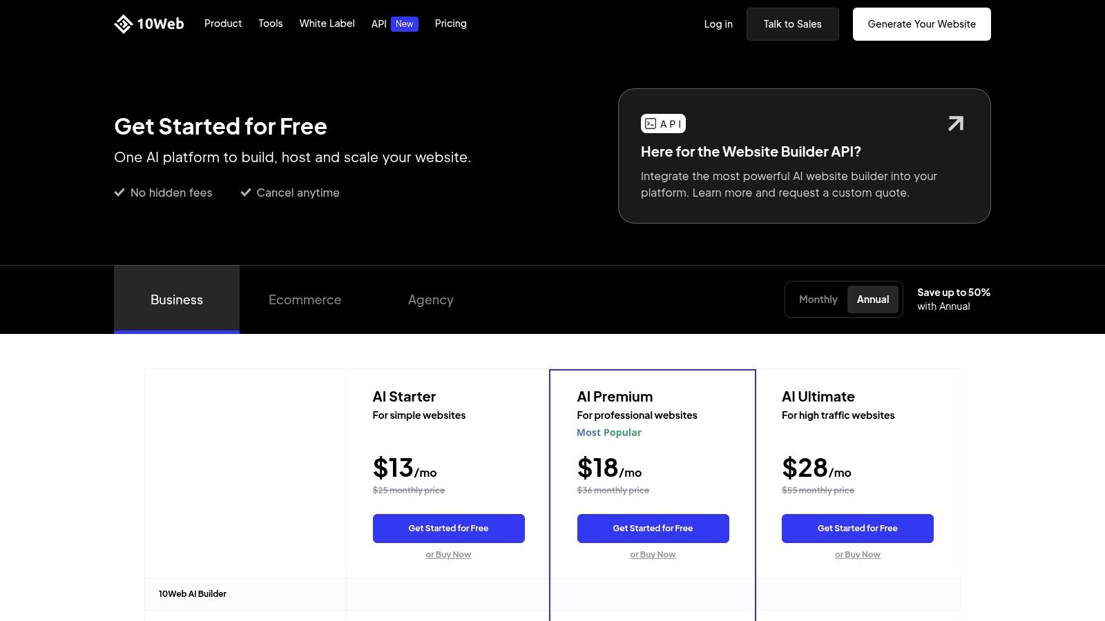 10Web – AI Website Builder on WordPress + Google Cloud hosting