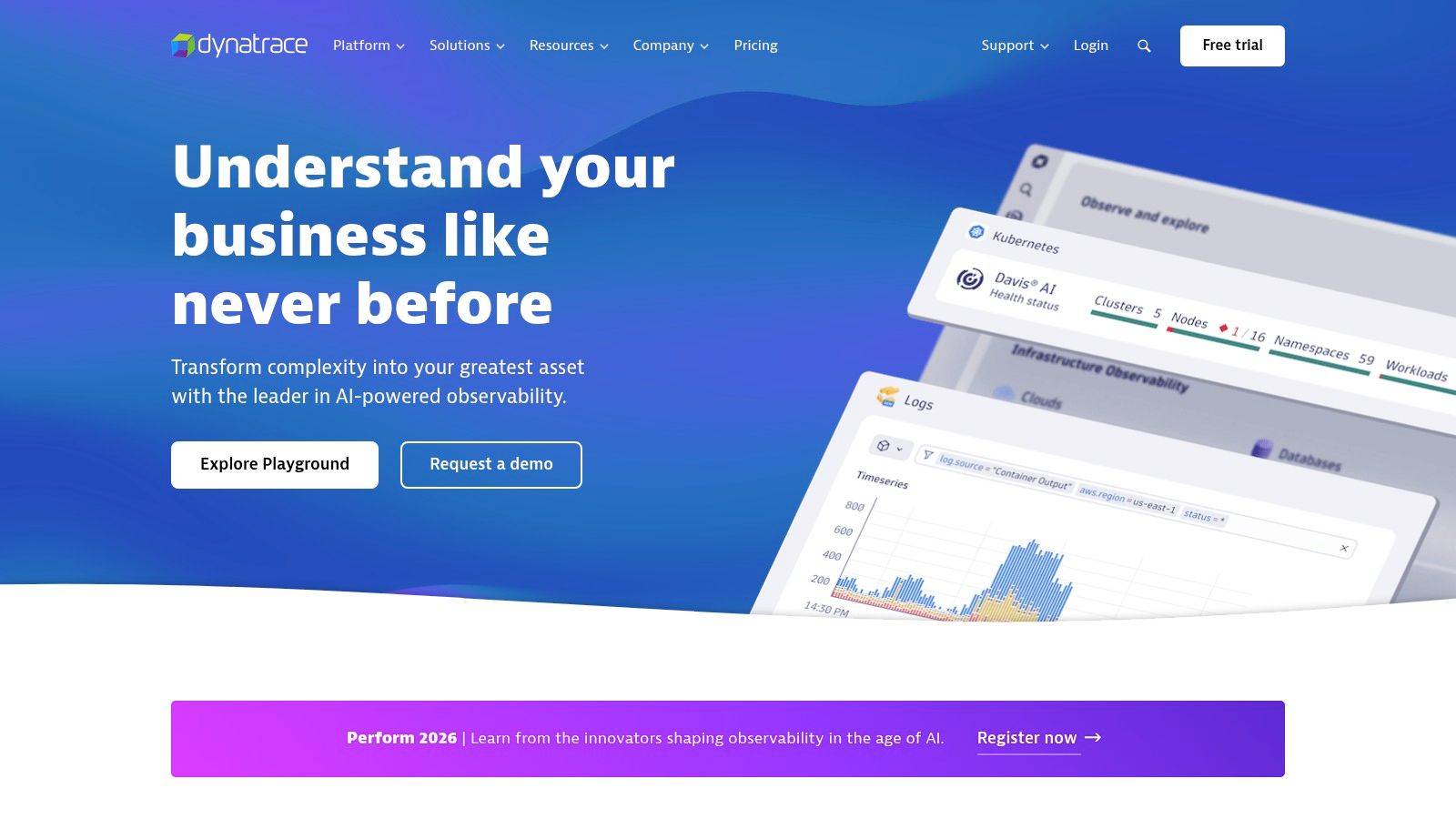 Dynatrace dashboard showing digital experience monitoring data