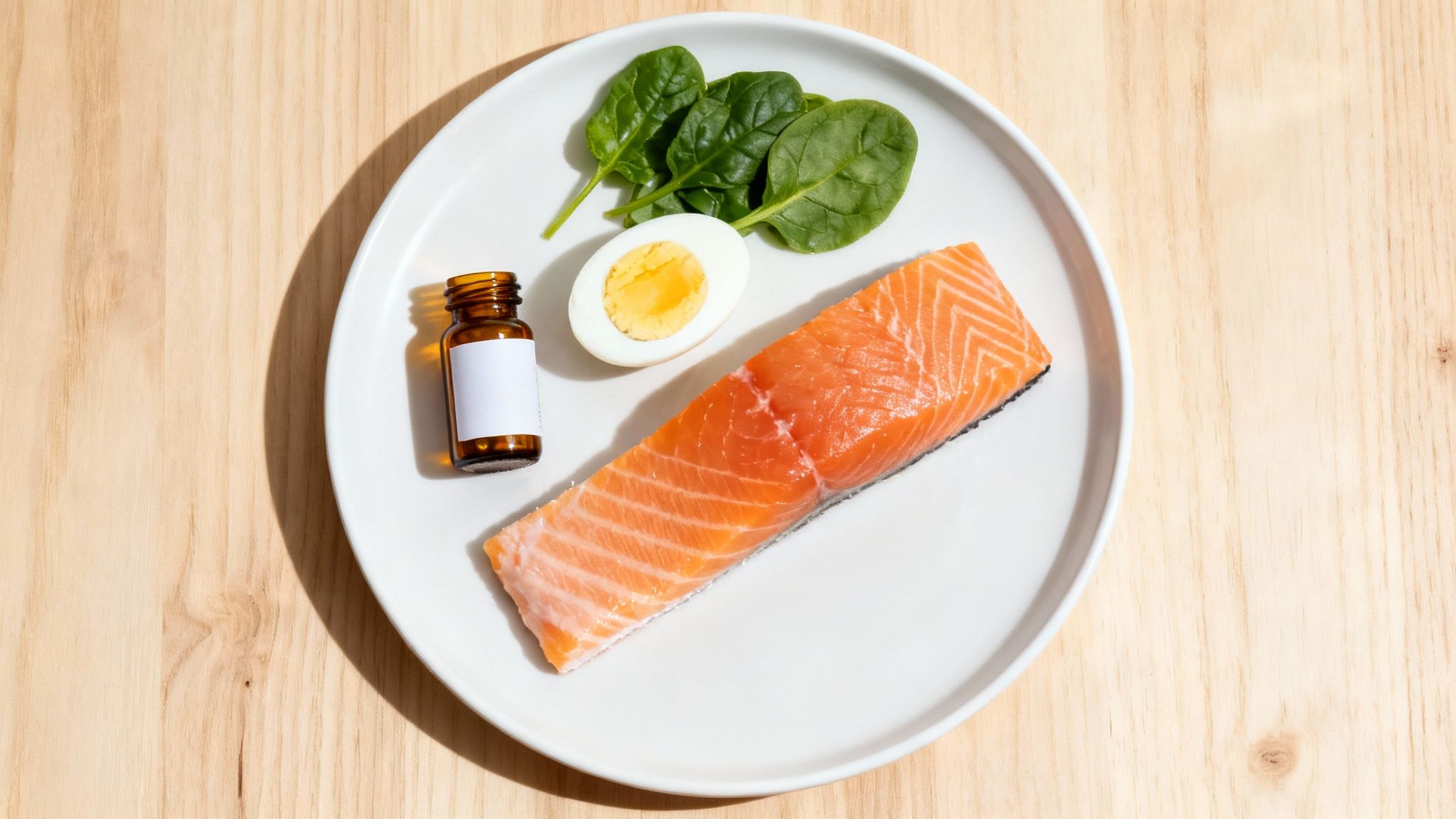 Assortment of foundational brain health supplements like Omega-3s and vitamins