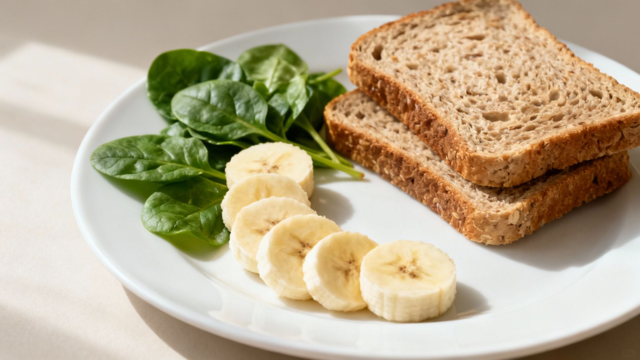 A person holding a bowl of healthy food including bananas and leafy greens