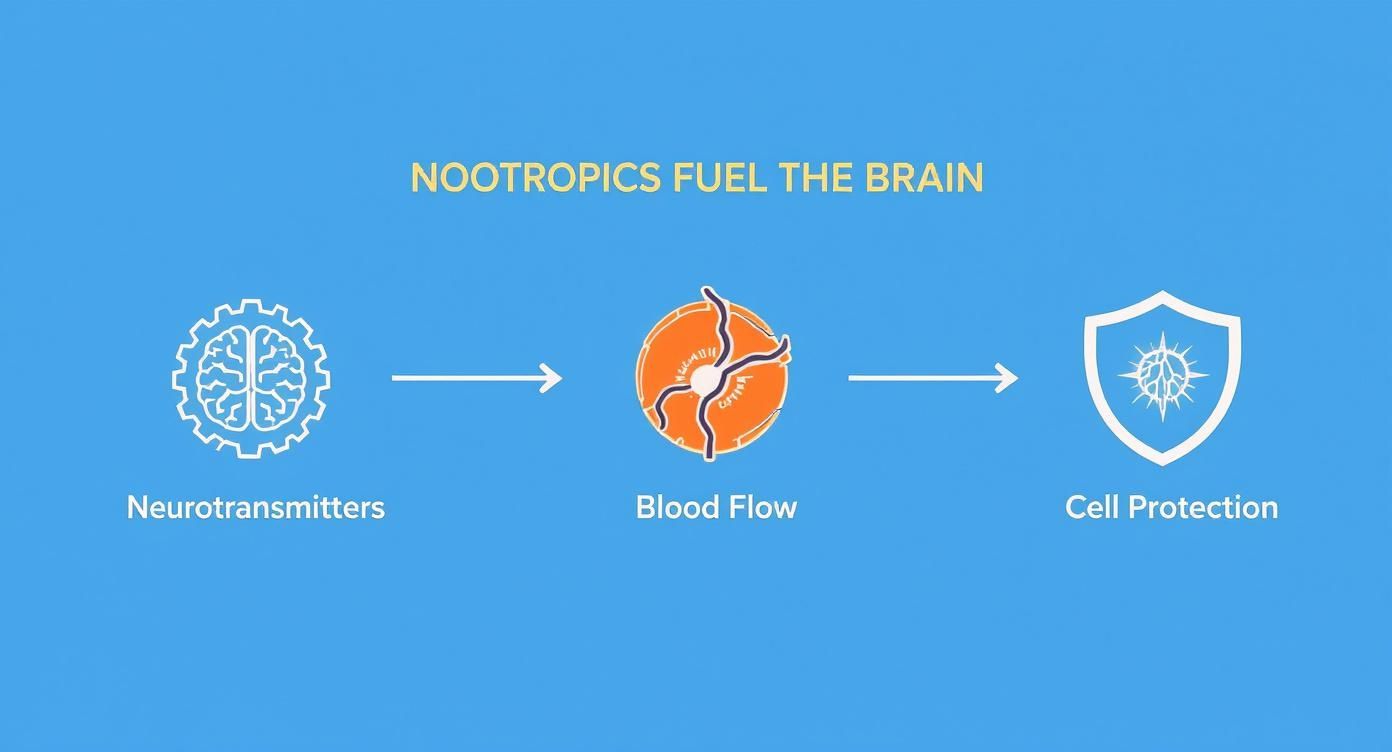 Infographic about best brain supplements for memory and focus