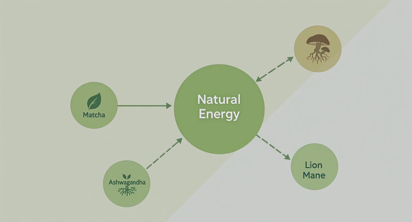 Infographic about alternatives to energy drinks