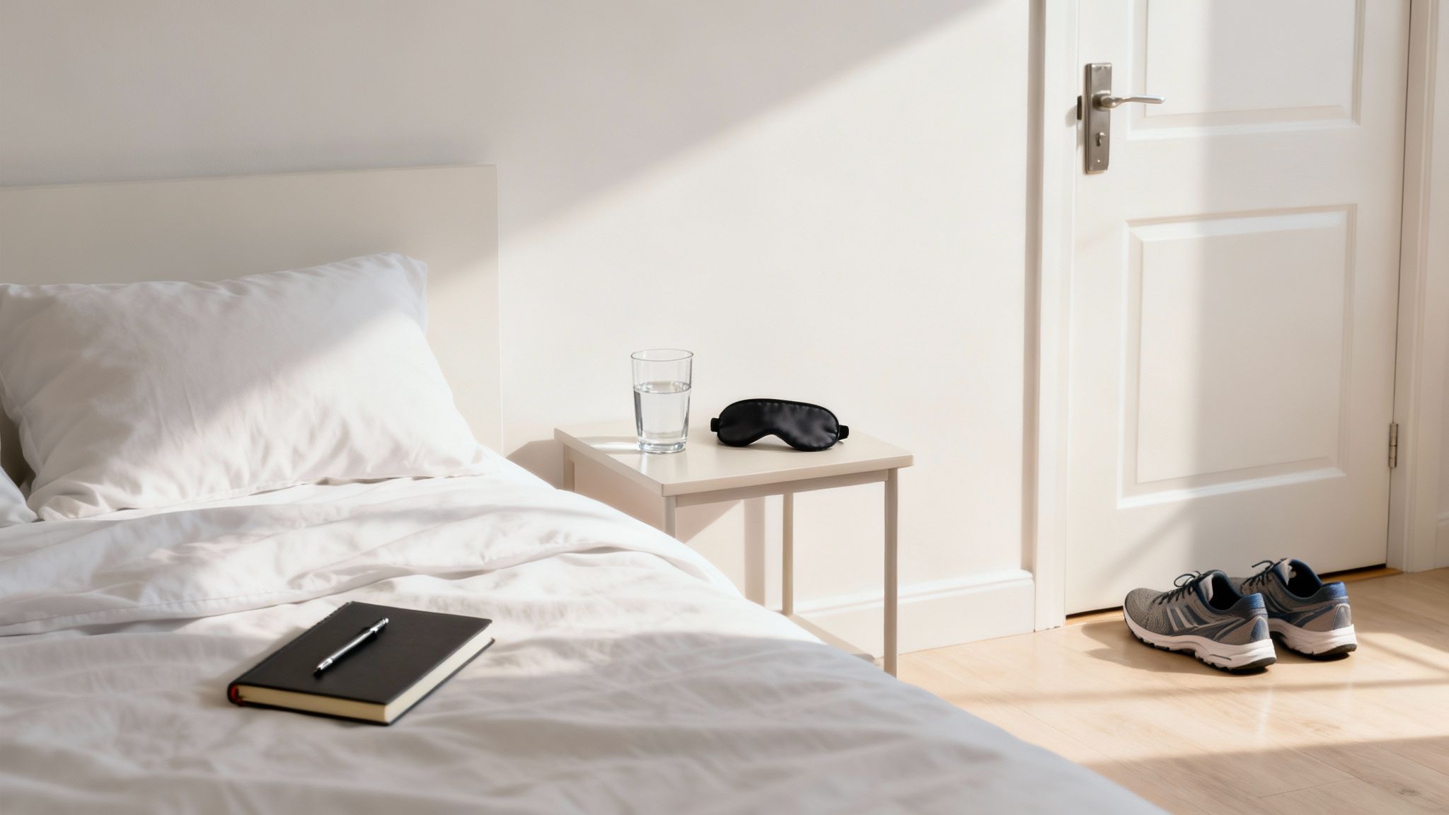 A person meditating in a calm, natural setting to represent a healthy lifestyle for brain health.