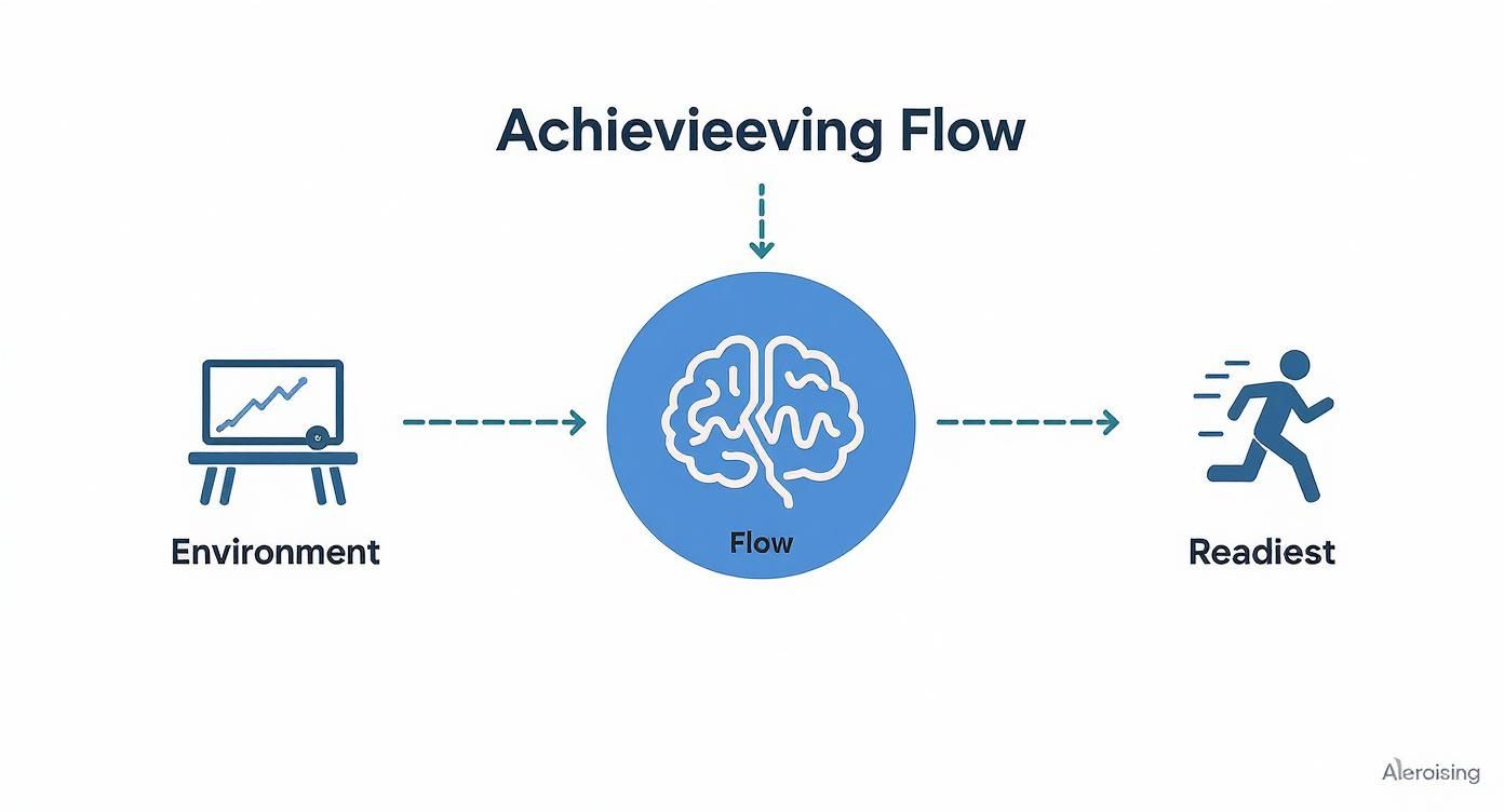 Infographic about how to achieve flow