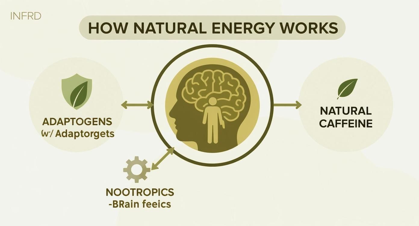 Infographic about natural alternatives to energy drinks