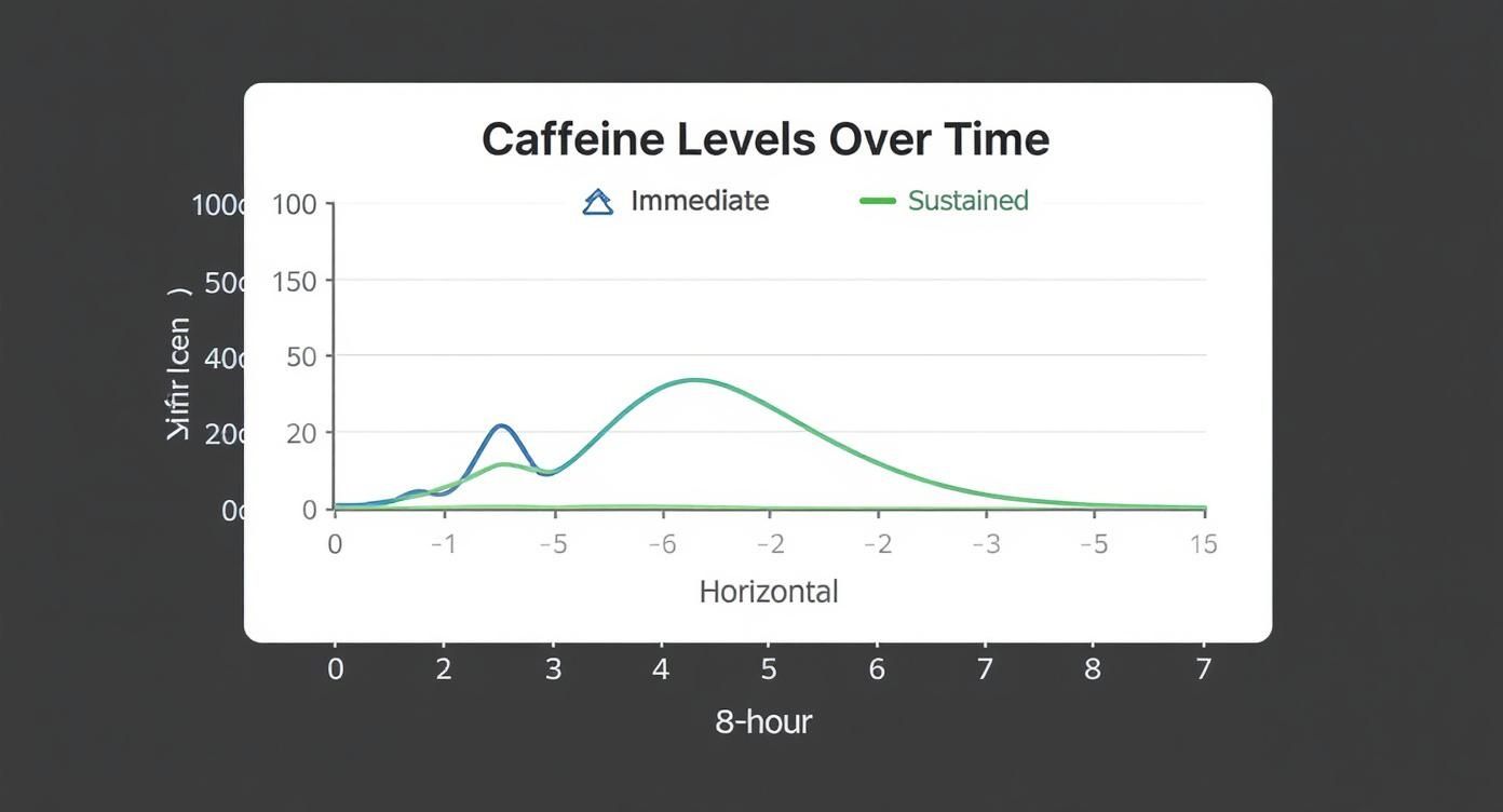 Infographic about caffeine sustained release