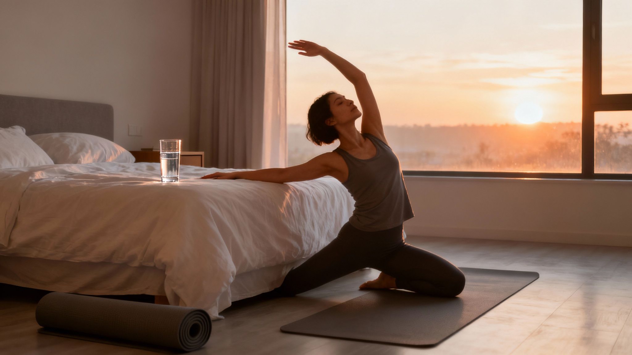 Person meditating peacefully outdoors, representing natural focus and mental clarity.