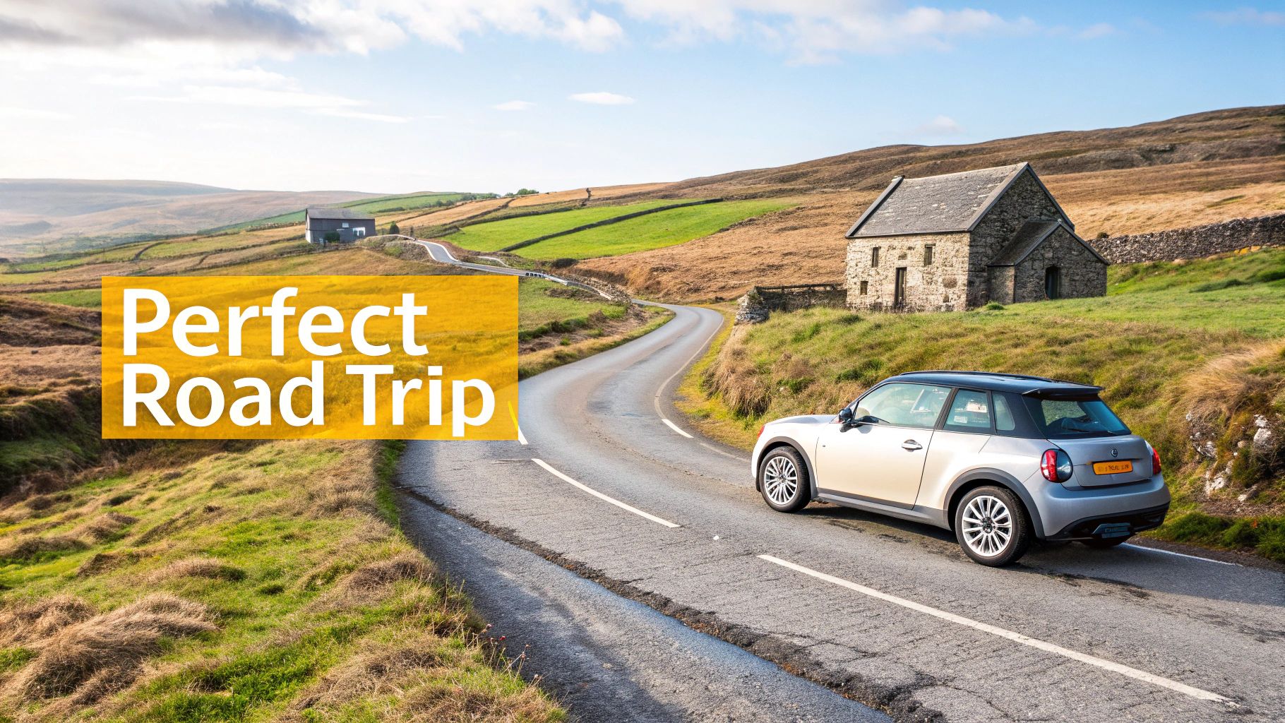 Your Guide to Driving Tours of Ireland 3 Scenic coastal road in Ireland with green hills and the ocean