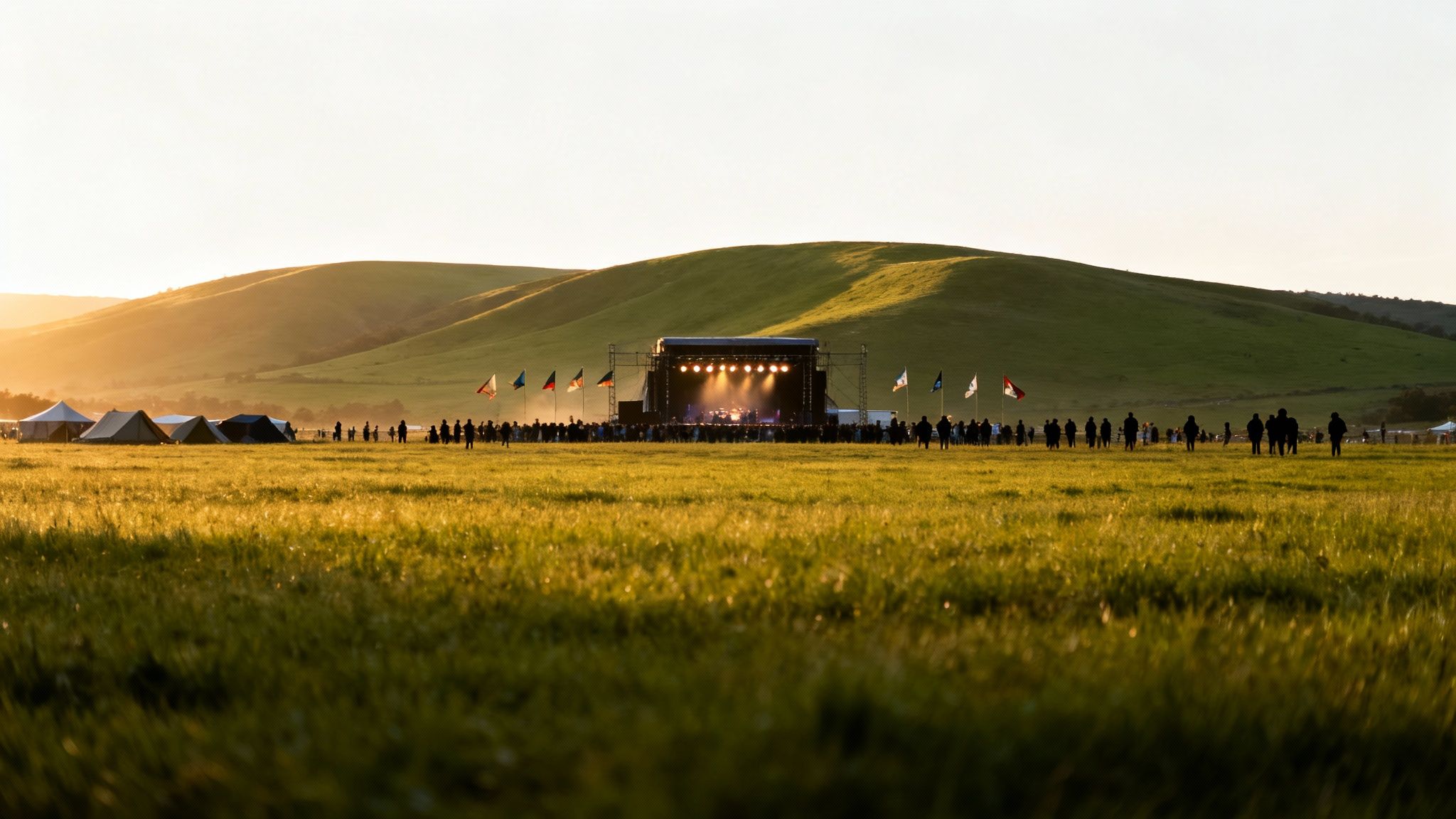 People enjoying a live music festival in Ireland