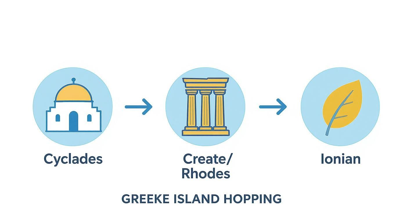 Infographic about tours of greek islands