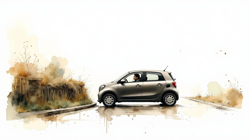 A Guide to driving on left side in the UK 5 A road sign warning of a sharp curve on a country lane