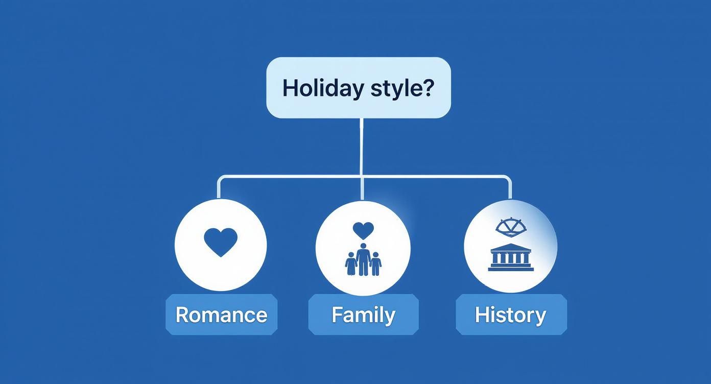 Infographic about greek island holidays