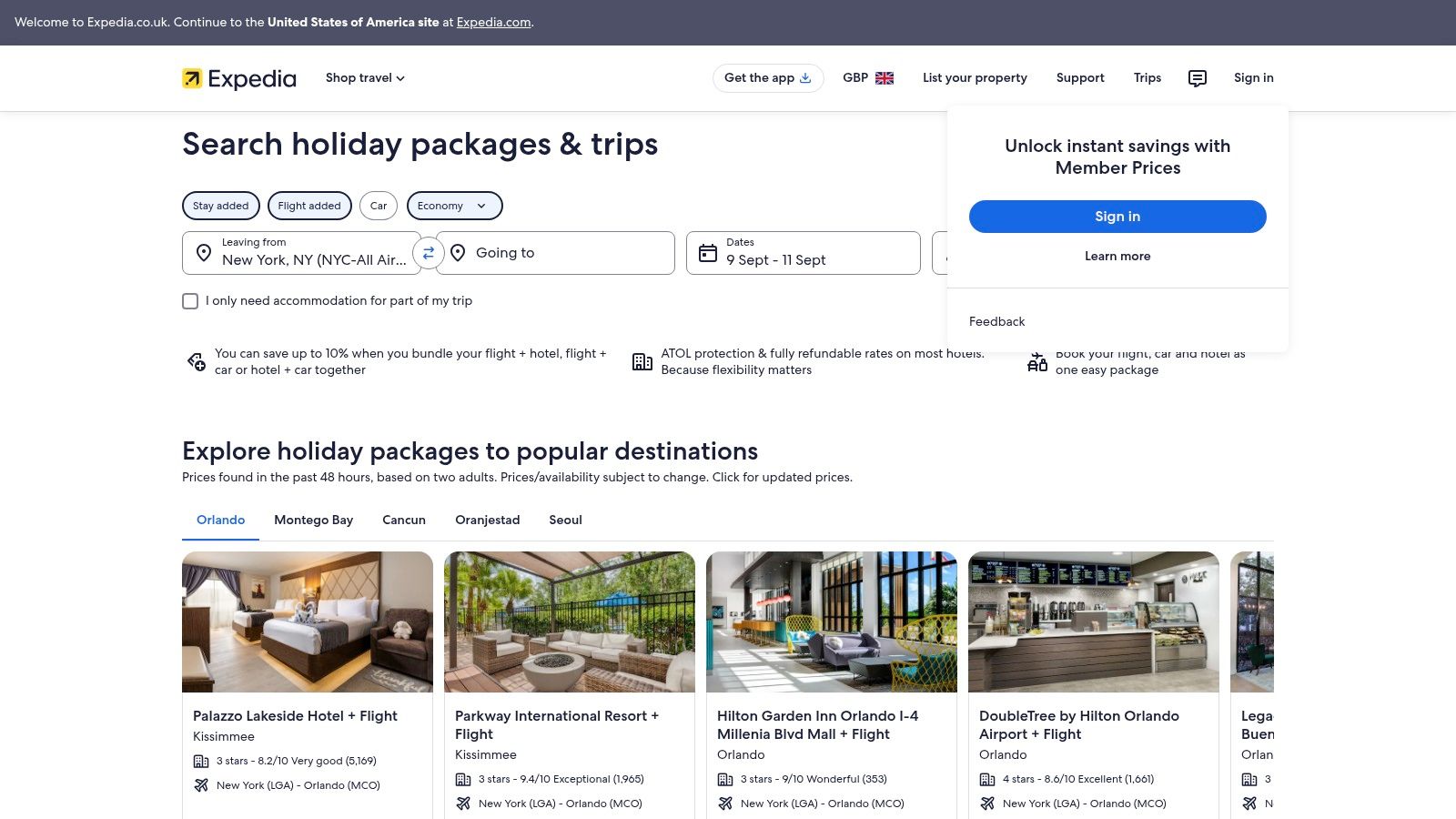 Expedia.co.uk — Packages and City Breaks (UK)