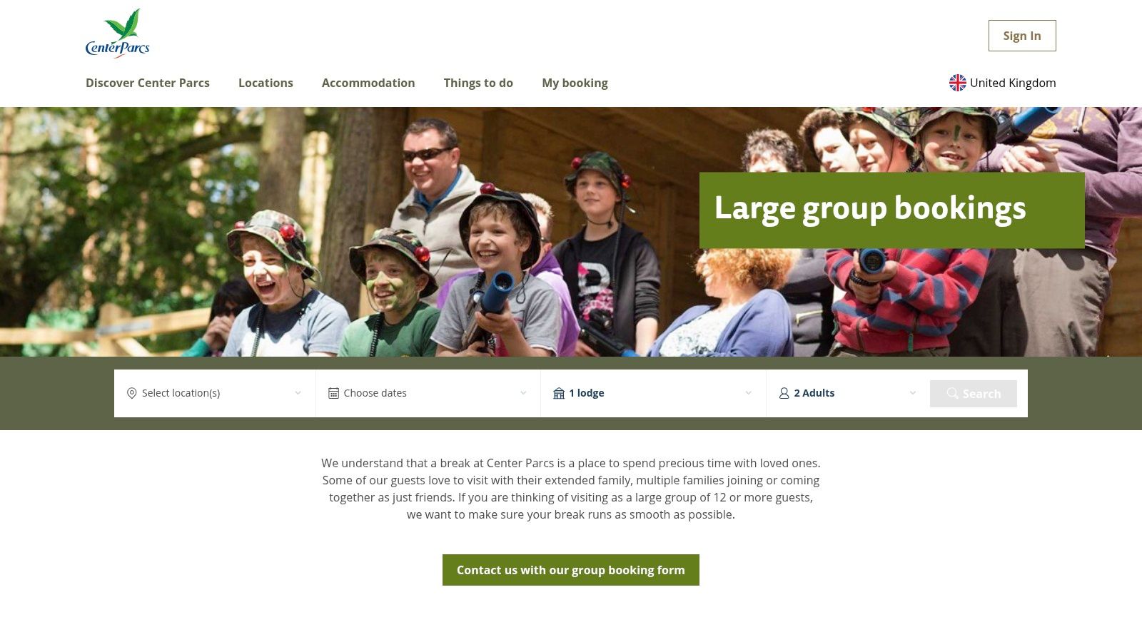 Center Parcs UK group holiday lodges and woodland setting