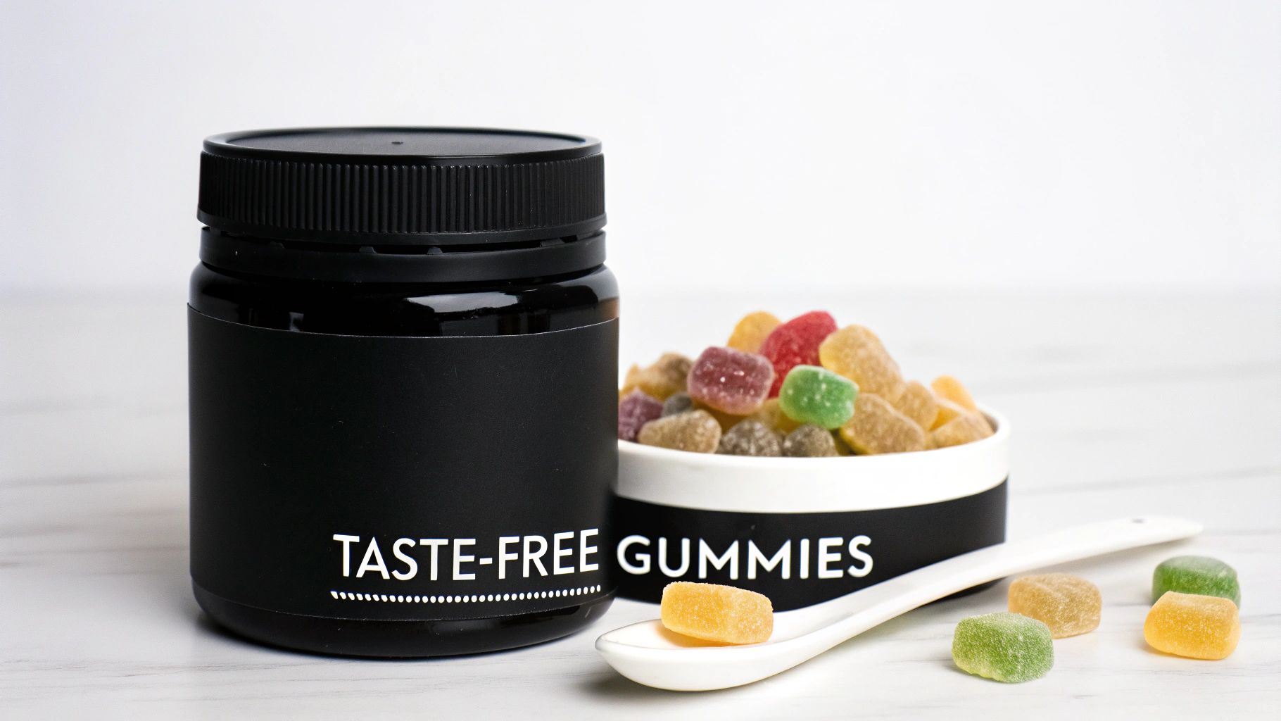 A hand holding a few colorful Smash creatine gummies.