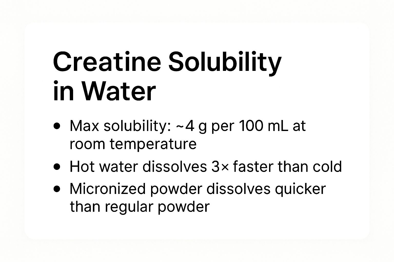 Infographic about water with creatine