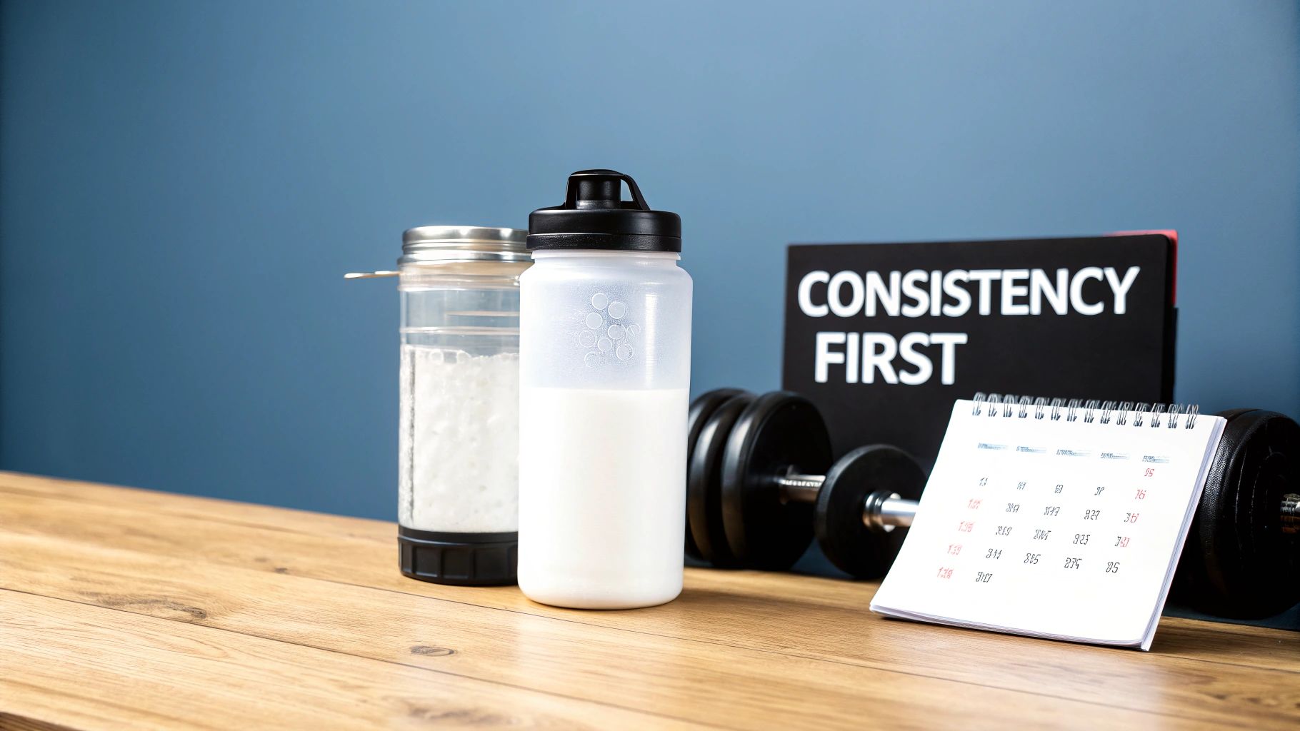 A person holding creatine gummies, representing a convenient supplementation method