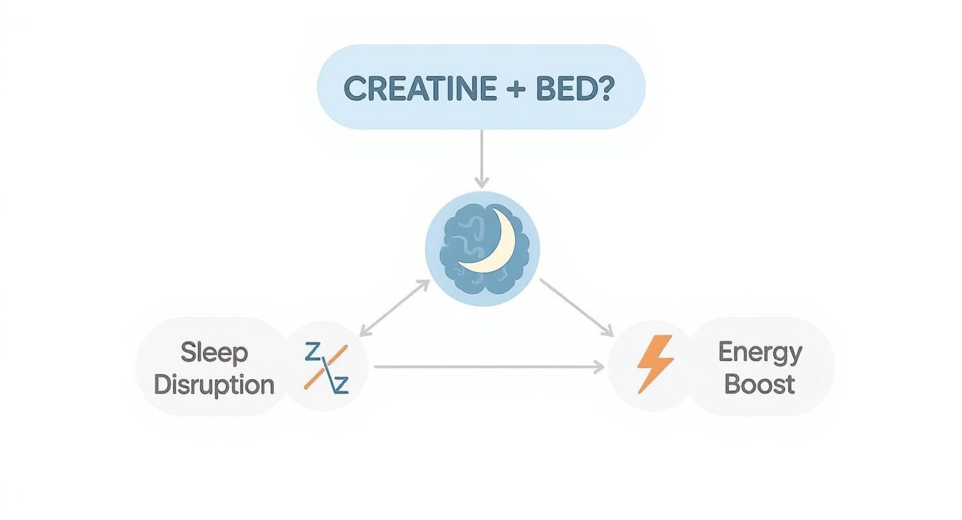 Infographic about can you take creatine before bed