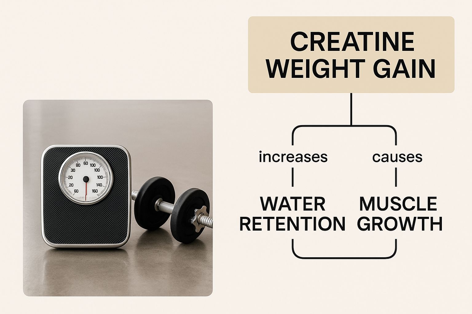 Infographic about how much weight gain creatine