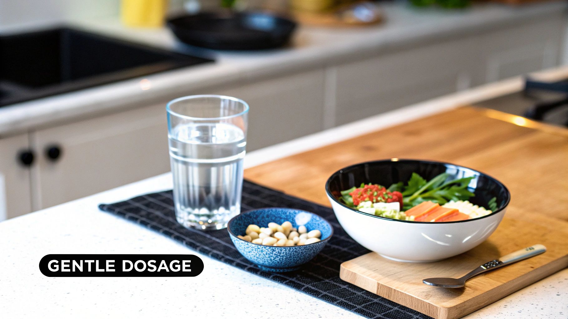 A person comfortably drinking a creatine shake, looking happy and healthy.