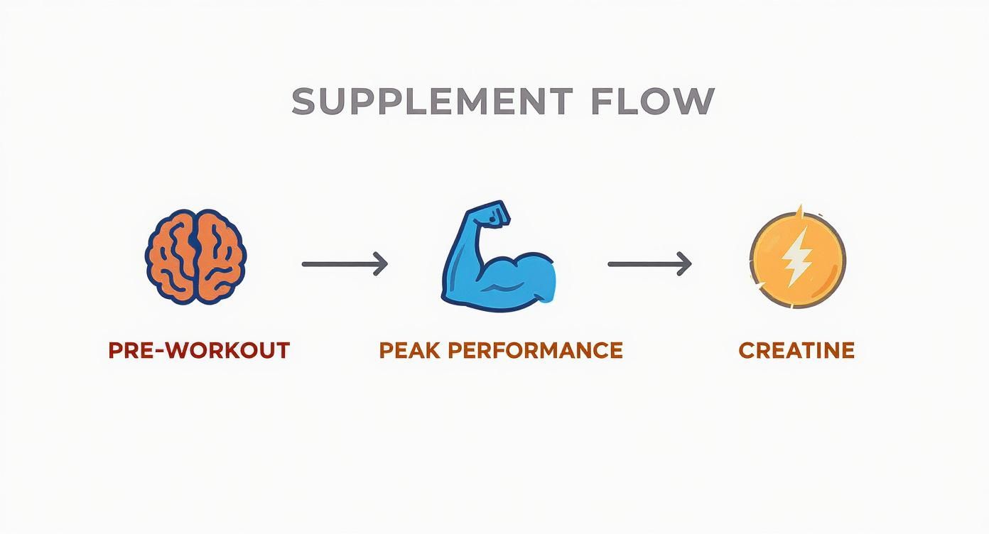 Infographic about mix pre workout and creatine