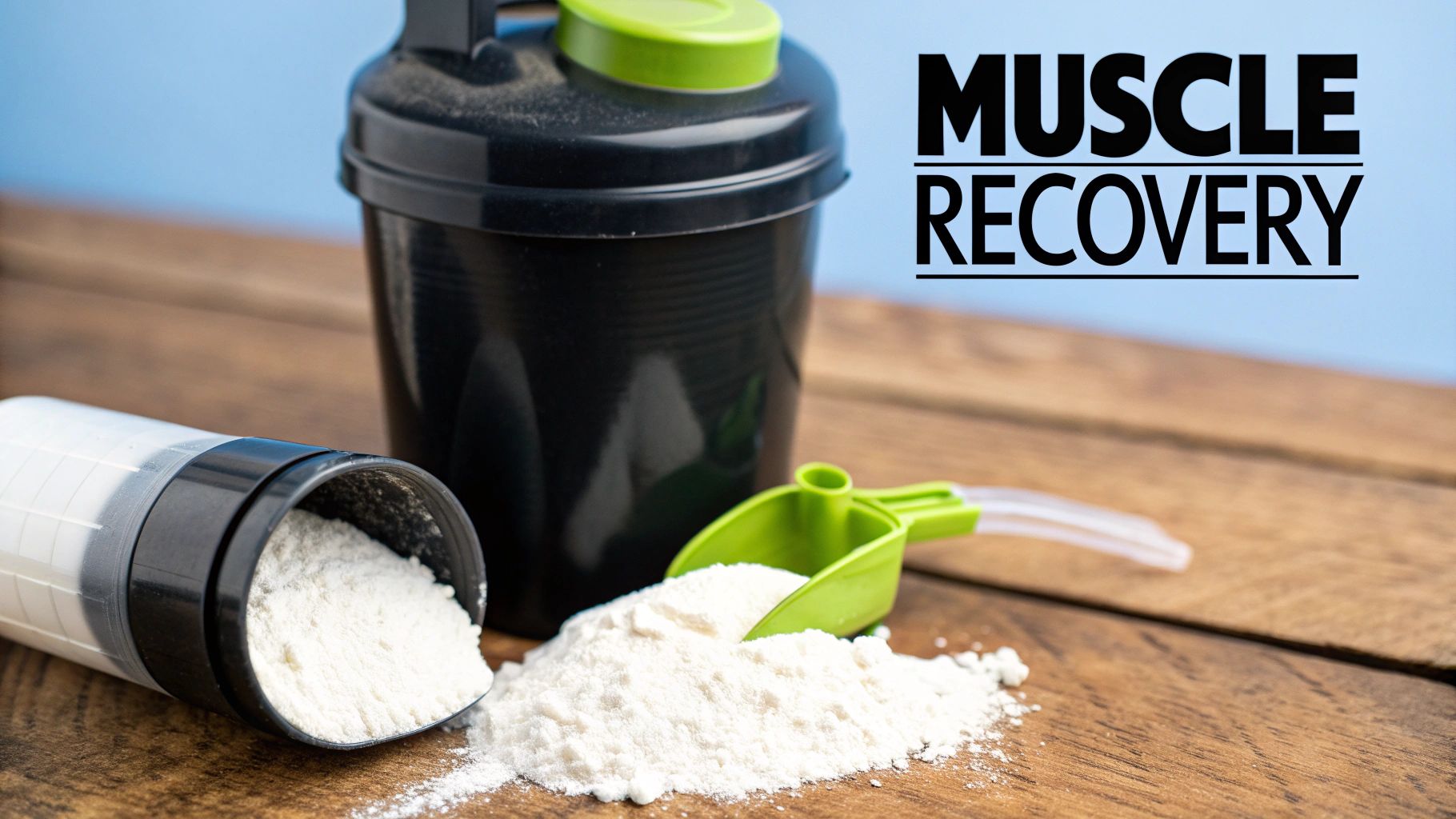 A person mixing creatine powder with a pre-workout supplement in a shaker bottle.