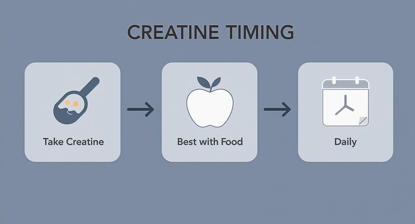 Infographic about should you take creatine with food