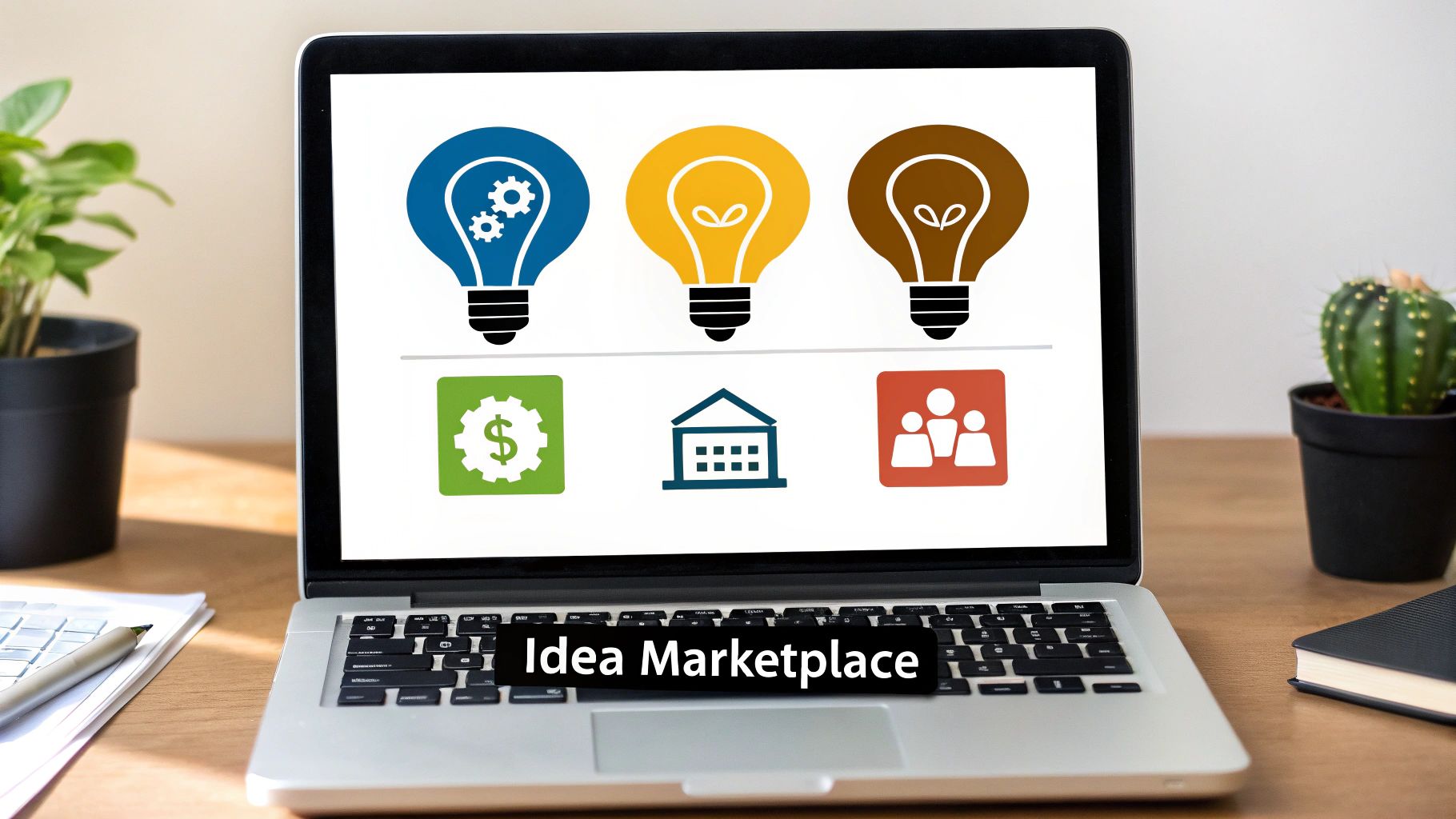 Infographic showing key data about Business Idea Marketplace & Licensing Platform