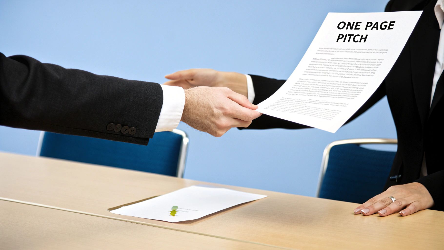 A professional business person presenting a strategic plan in a modern office setting.