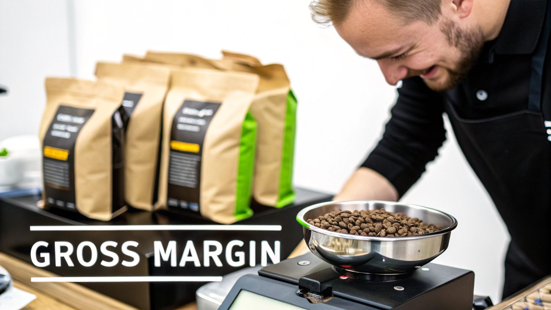 A small business owner reviewing financial documents and planning operational changes on a laptop